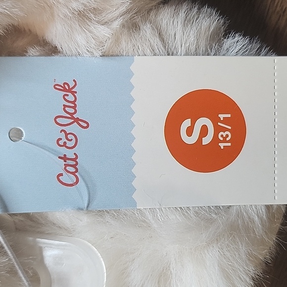 Cat & Jack Slippers, Cream/Brooklyn, Girls Size Small 13/1, New - Picture 2 of 6